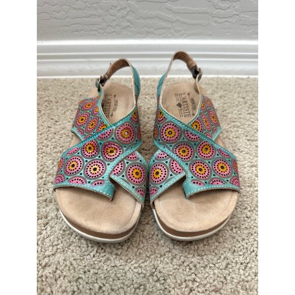 SPRING STEP L’Artiste Leather Sandals Women’s Multicolor Slingback | Size 36 - Picture 3 of 7